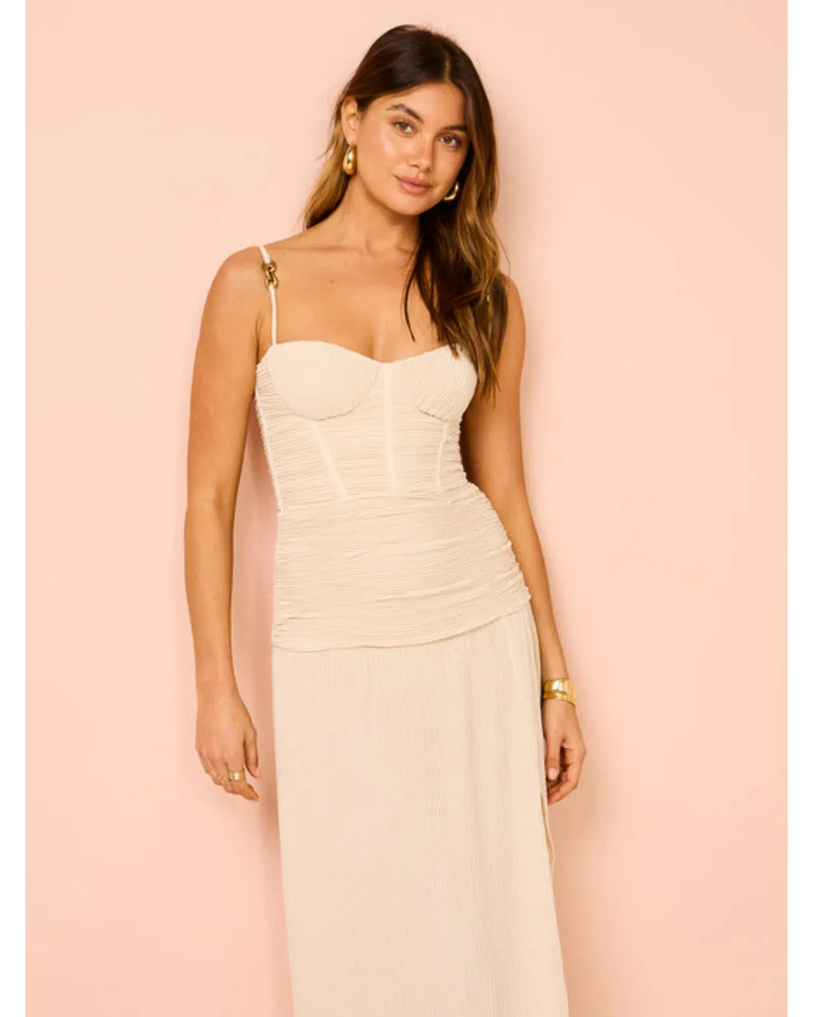 Manning Cartell Double Time Pleat Dress Nougat Size AU 14  - Image 5