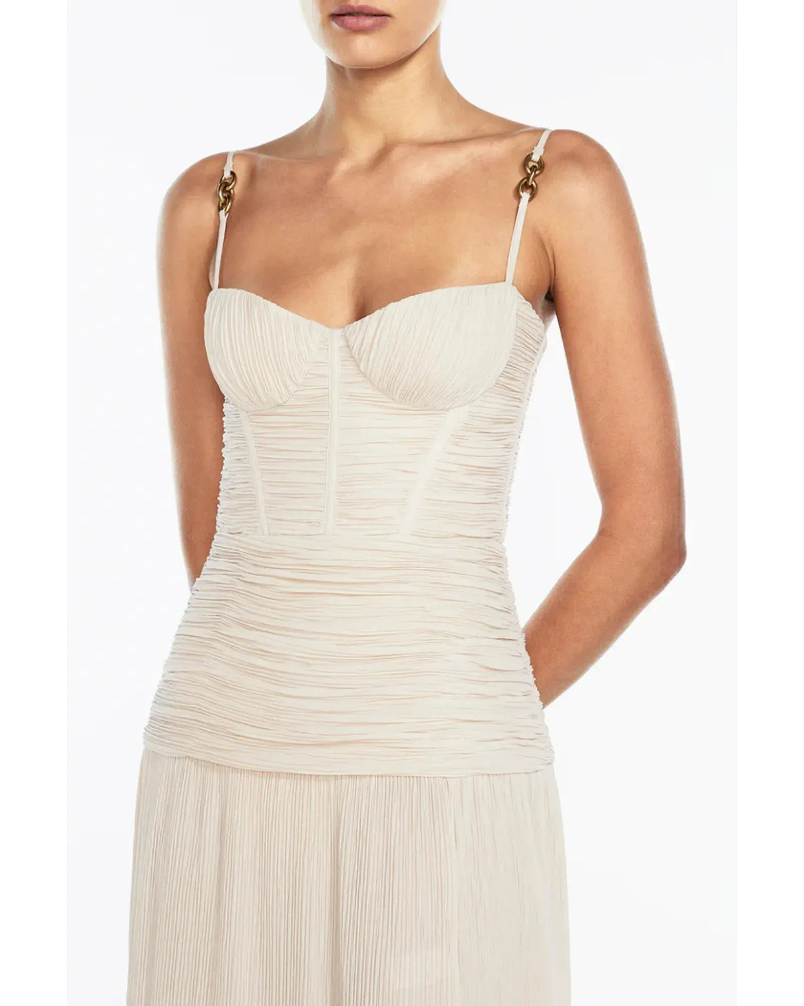 Manning Cartell Double Time Pleat Dress Nougat Size AU 14  - Image 2