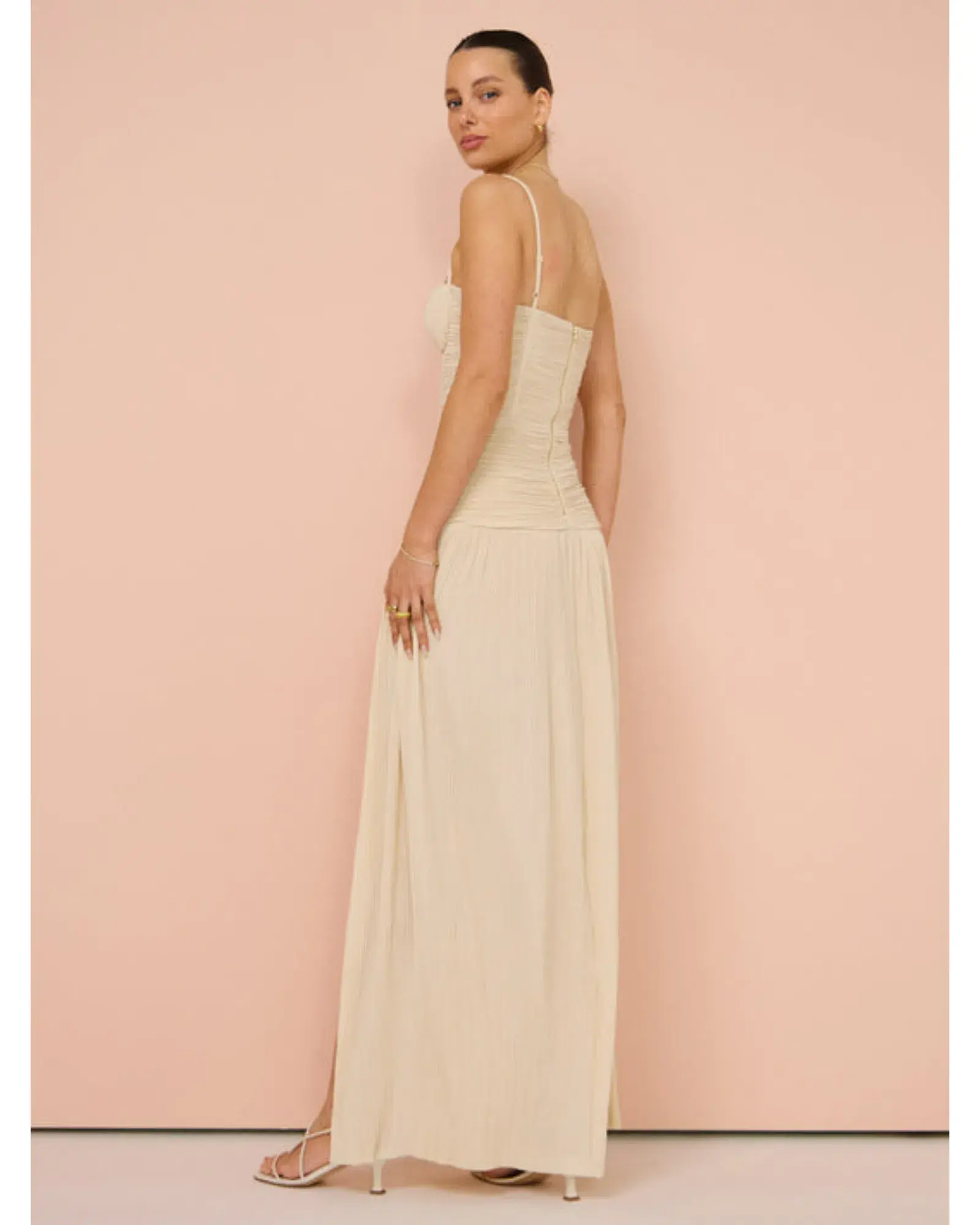 Manning Cartell Double Time Pleat Dress Nougat Size AU 14  - Image 6