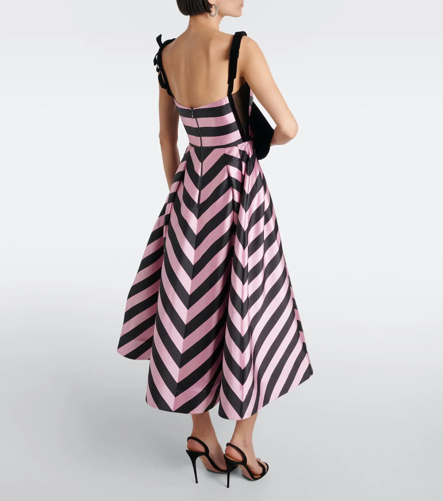 Rebecca Vallance Jocelyn Midi Dress Stripe Size 8 - Image 3