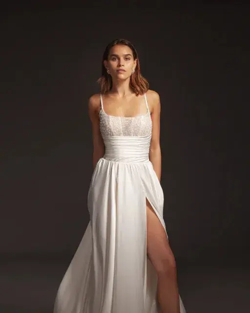 Galia Lahav Tammy Dress White Size 14 - Image 5