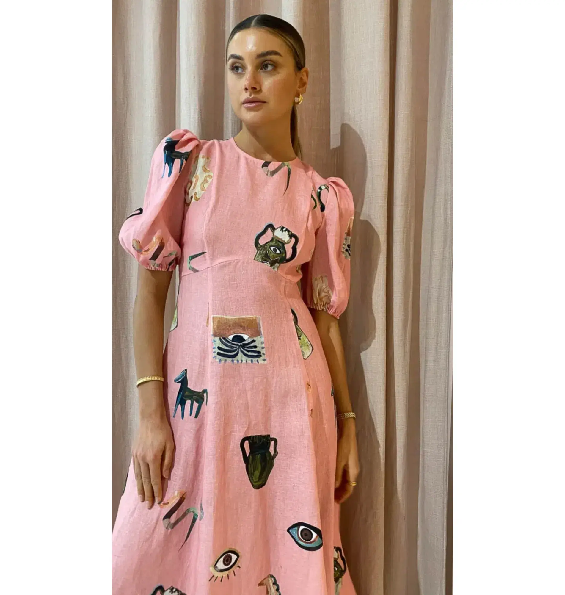 Alemais Cleo Midi Dress Pink Size AU 10 - Image 2