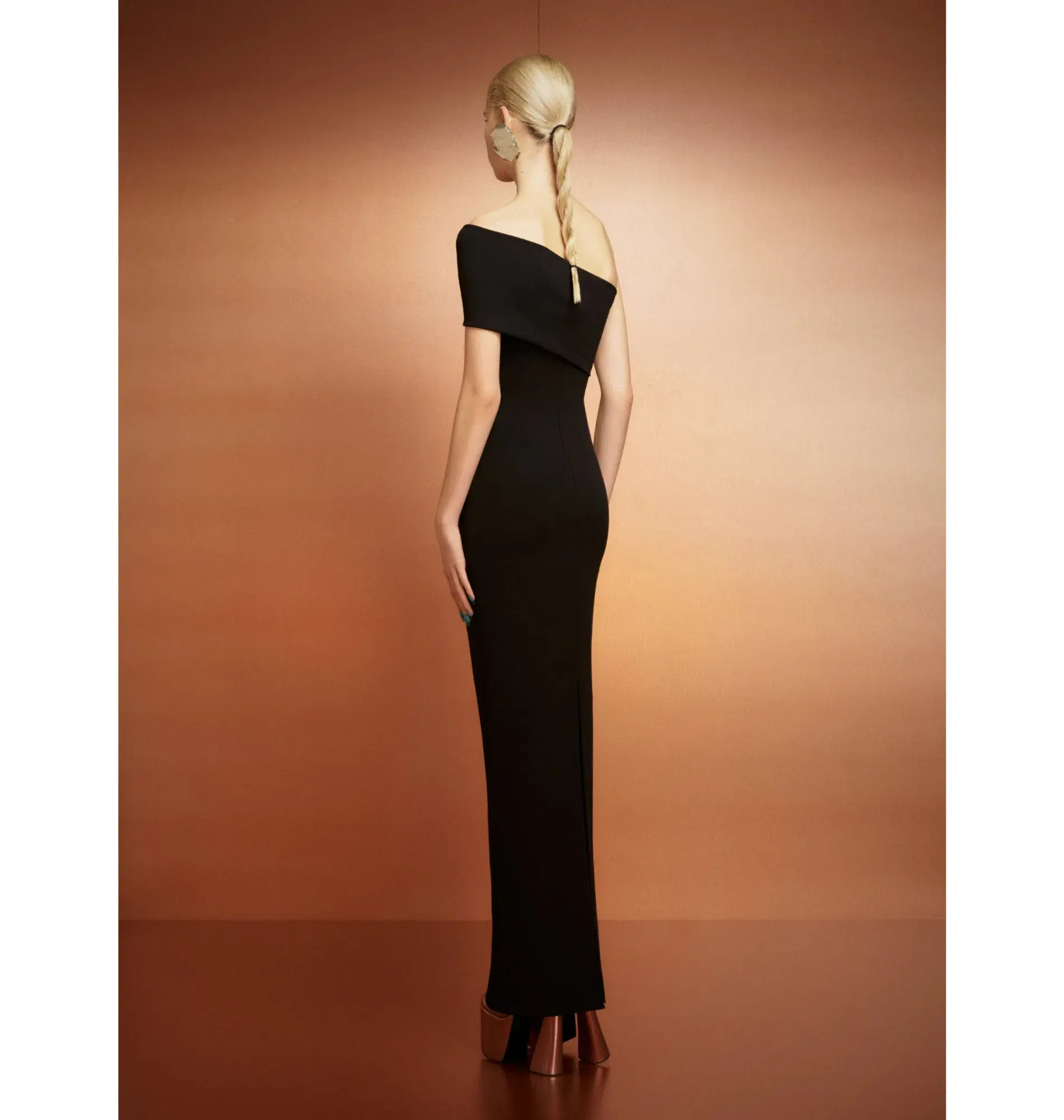 Solace London Lana One Shoulder Maxi Dress Black Size AU 14 - Image 2