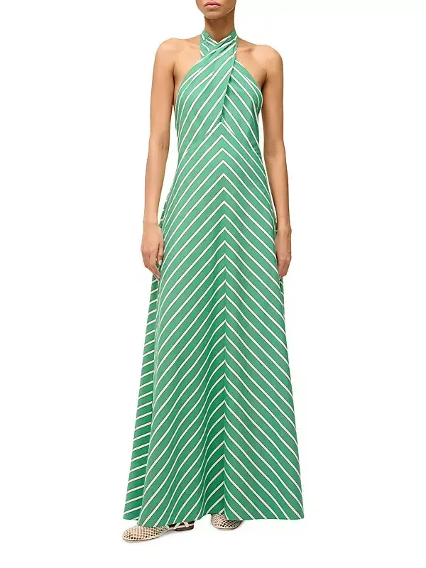 Staud Dawn Halter Dress Seaweed Stripe Size S / AU 8 - Image 1