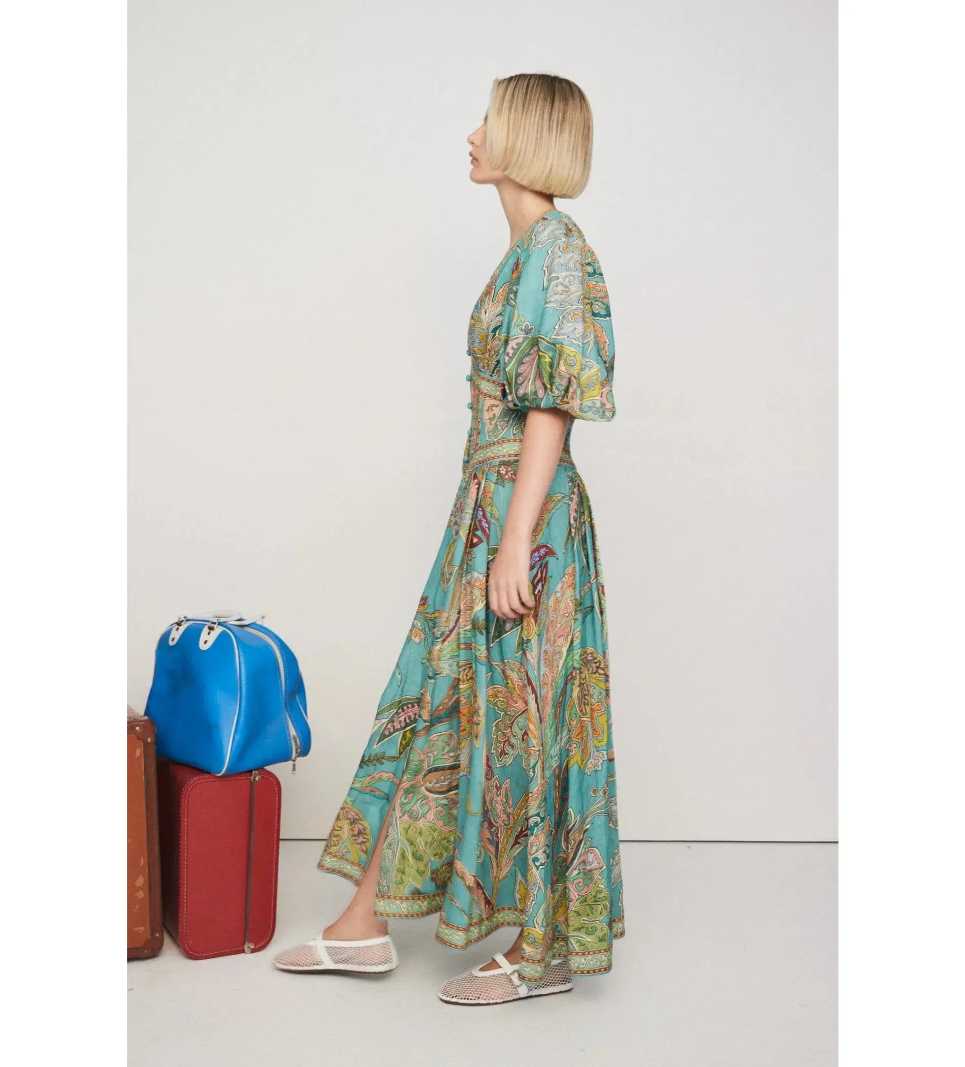Alemais Franca Midi Dress Green Size 10  - Image 3