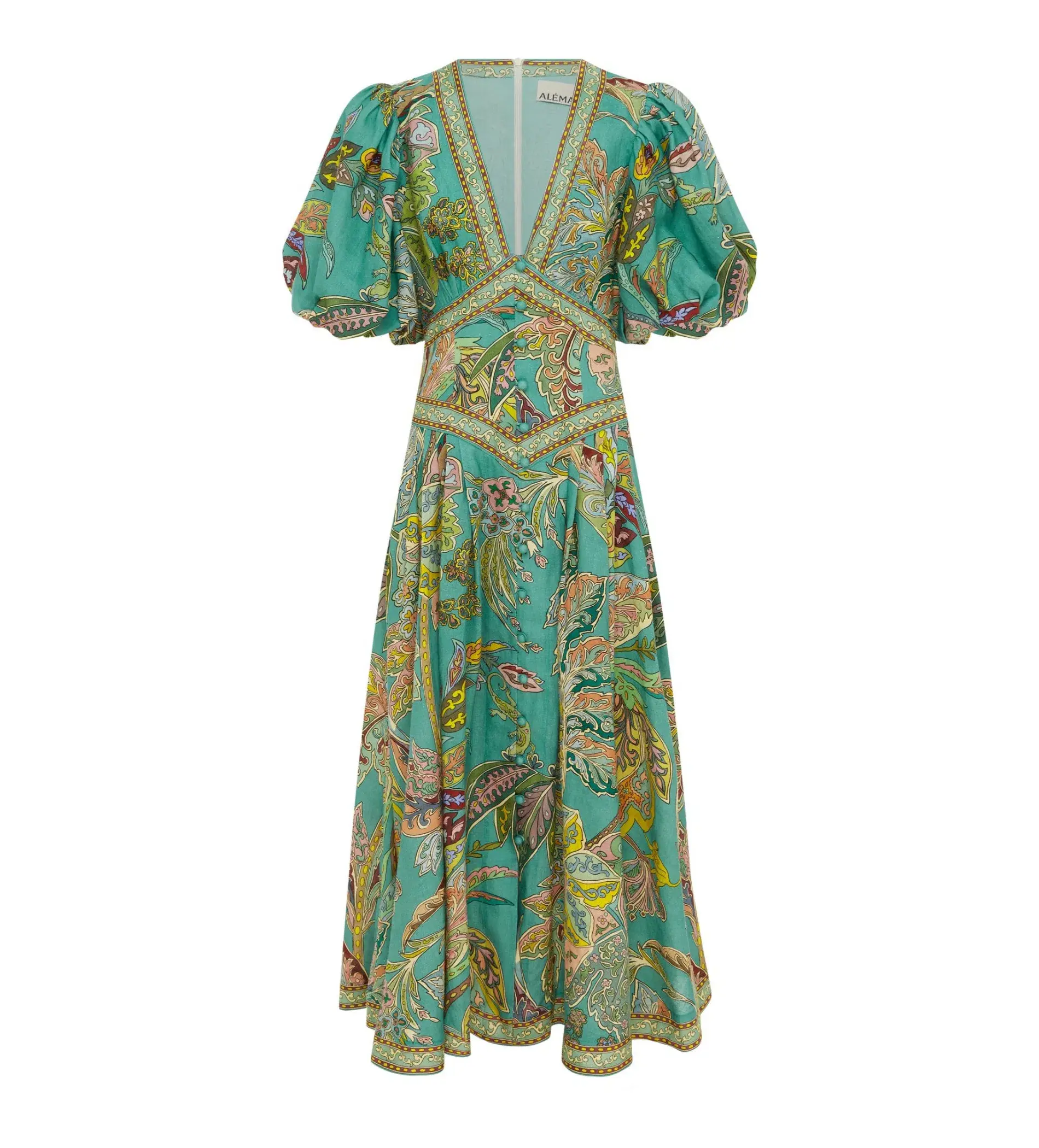 Alemais Franca Midi Dress Green Size 10  - Image 4