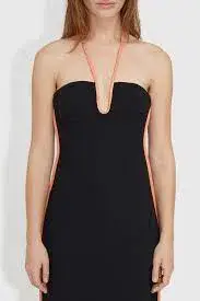 Paris Georgia Nassia Midi Dress Black/Orange Size XS/Au 8 - Image 3