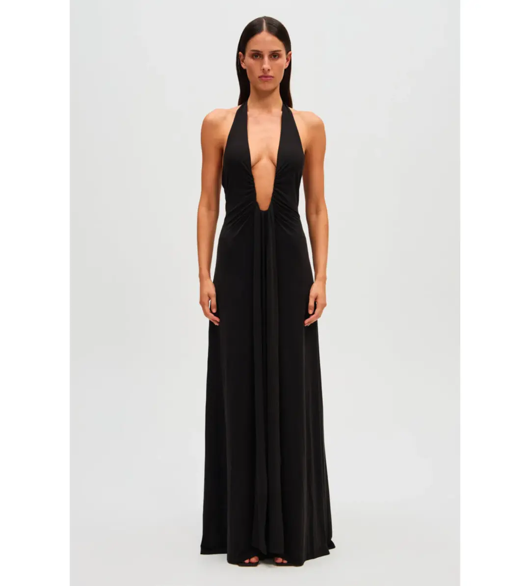 Misha Jennifer Cupro Maxi Dress Black Size 8  for rent on The Volte - main image