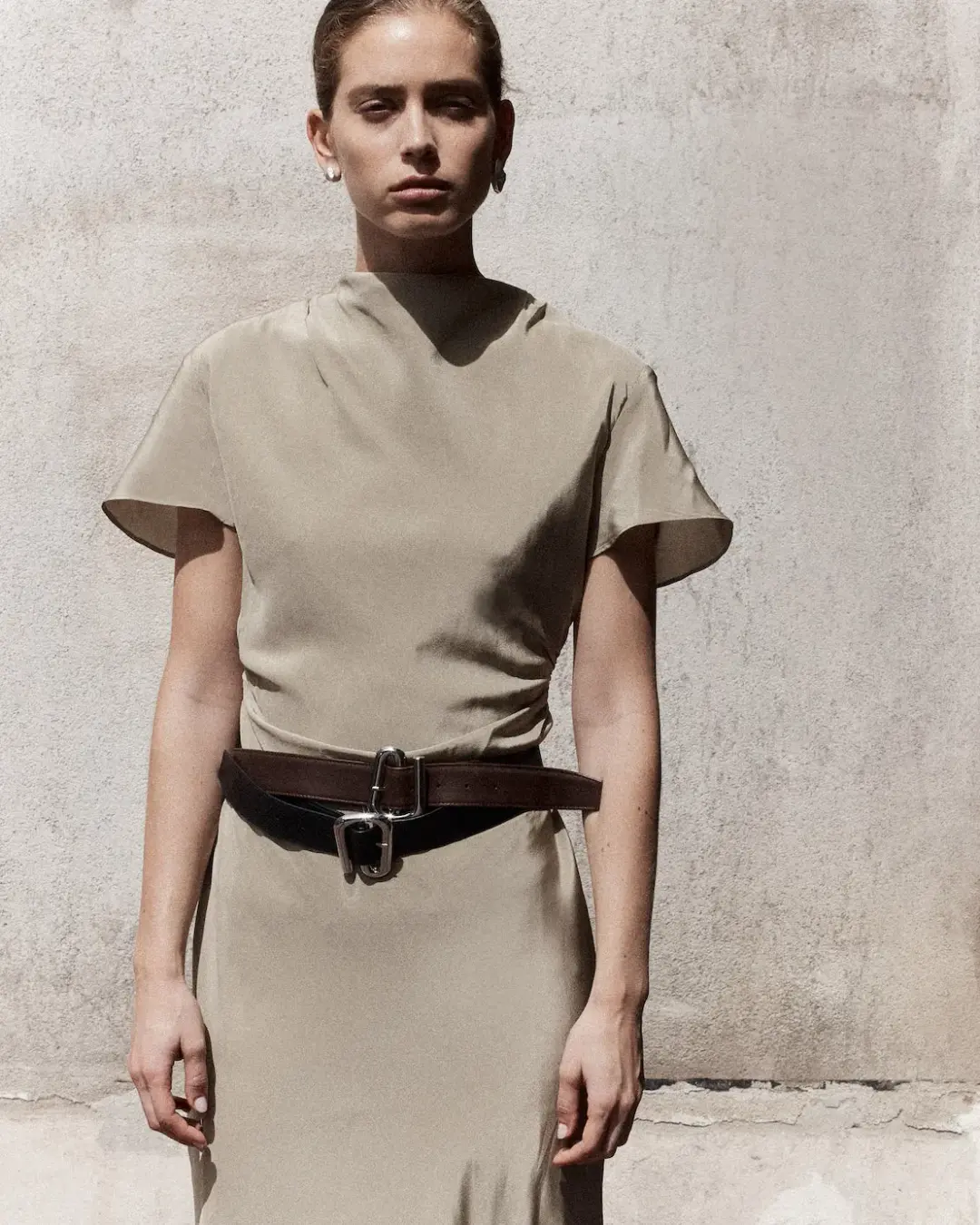 Sir the Label Seameadow Bias Dress Olive Size 2/Au 10 for rent on The Volte - main image