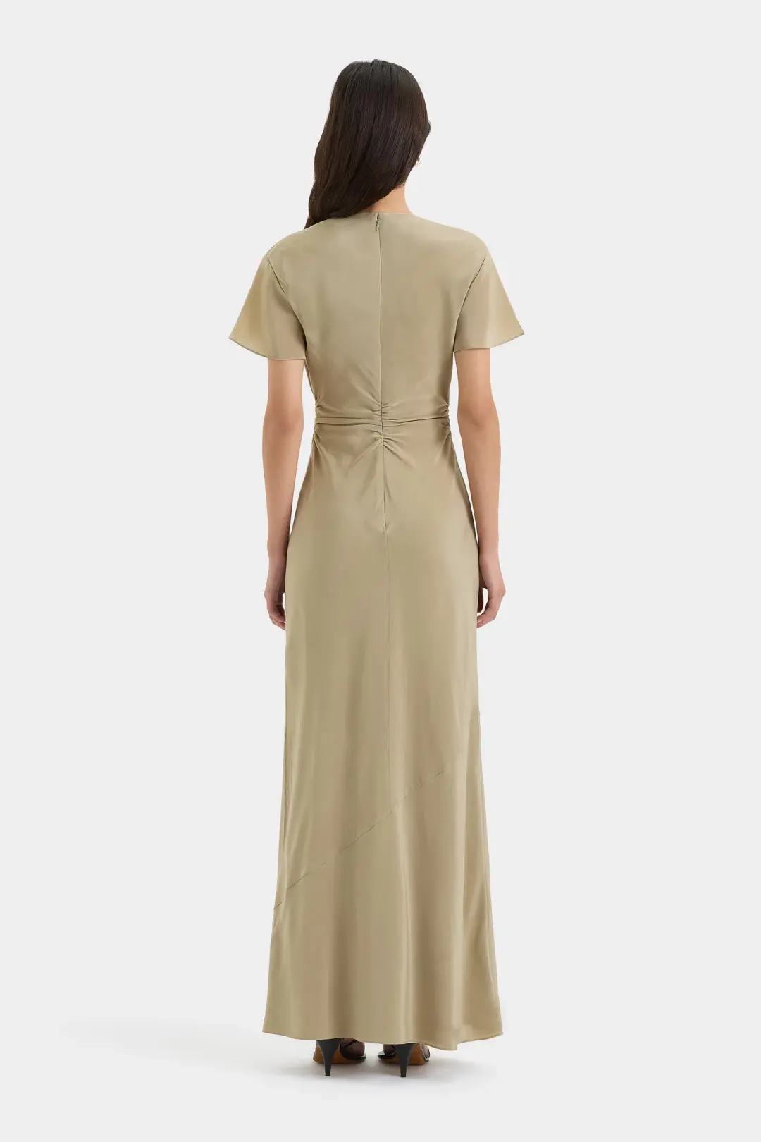 Sir the Label Seameadow Bias Dress Olive Size 2/Au 10 for rent on The Volte - main image
