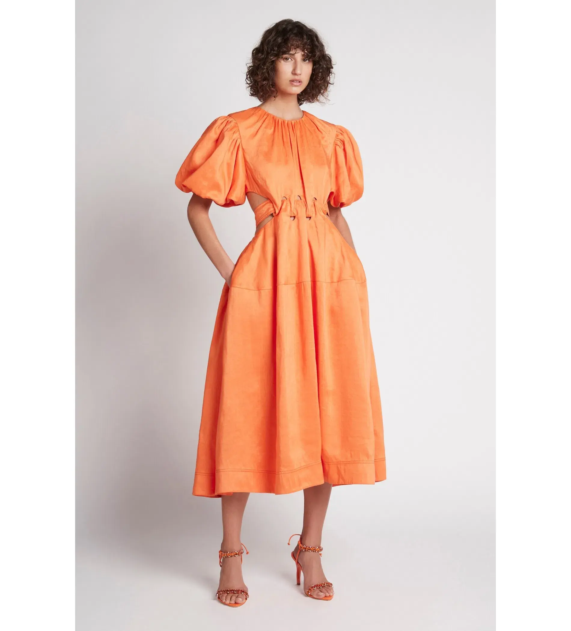 Aje Cossette Tie Back Orange Size Au 10 - Image 2