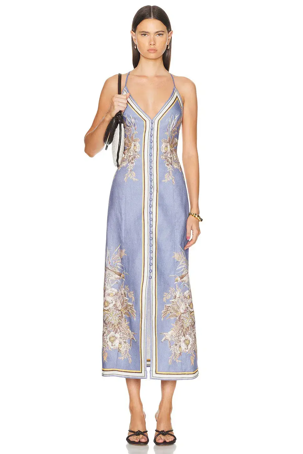 Zimmermann The Ottie Slip Dress in Blue Floral Size 1/Au 10  - Image 1