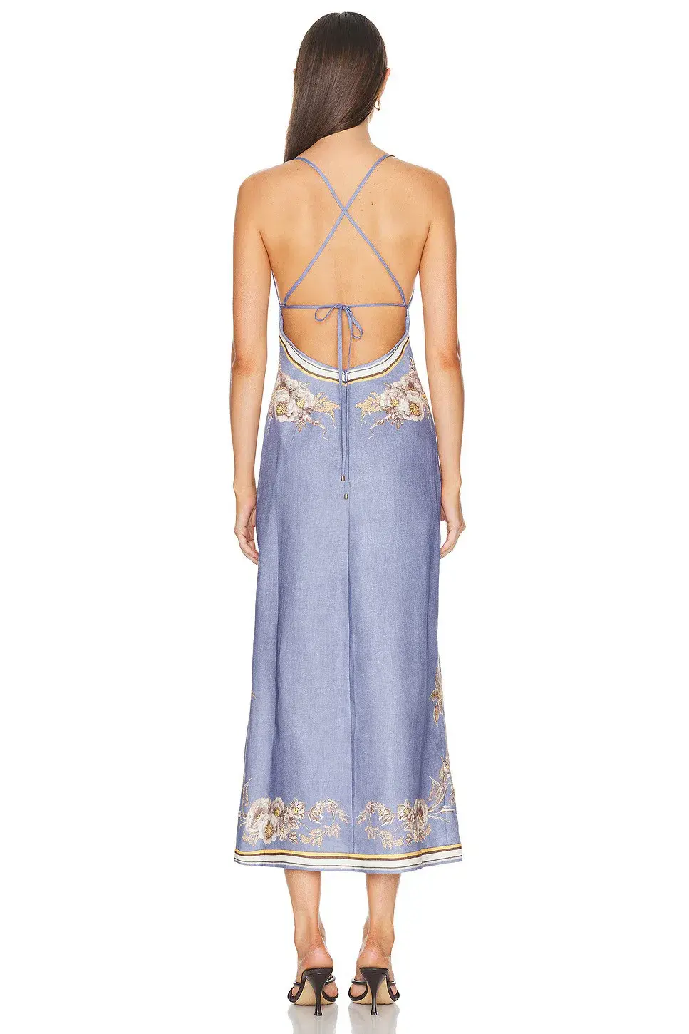 Zimmermann The Ottie Slip Dress in Blue Floral Size 1/Au 10  - Image 2