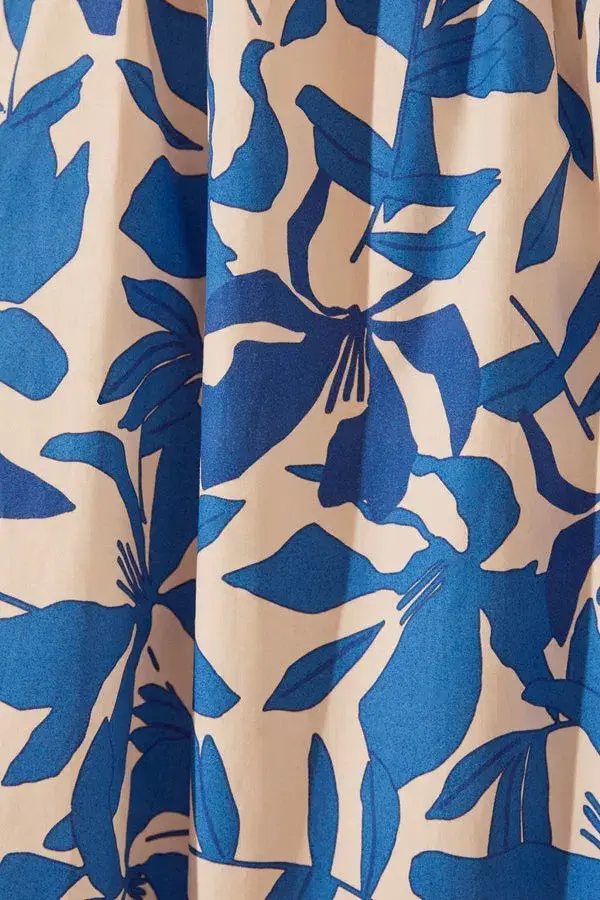 Shona Joy Bleue Asymmetrical Cut Out Maxi Dress in Blue/White Size 10 - Image 5