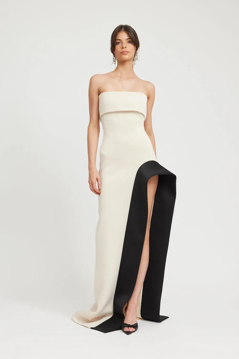 Tojha Octavia Gown Cream/Black Size 8 - Image 1