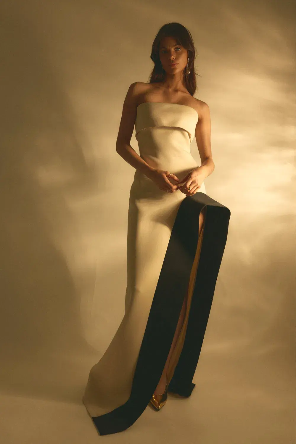 Tojha Octavia Gown Cream/Black Size 8 - Image 3