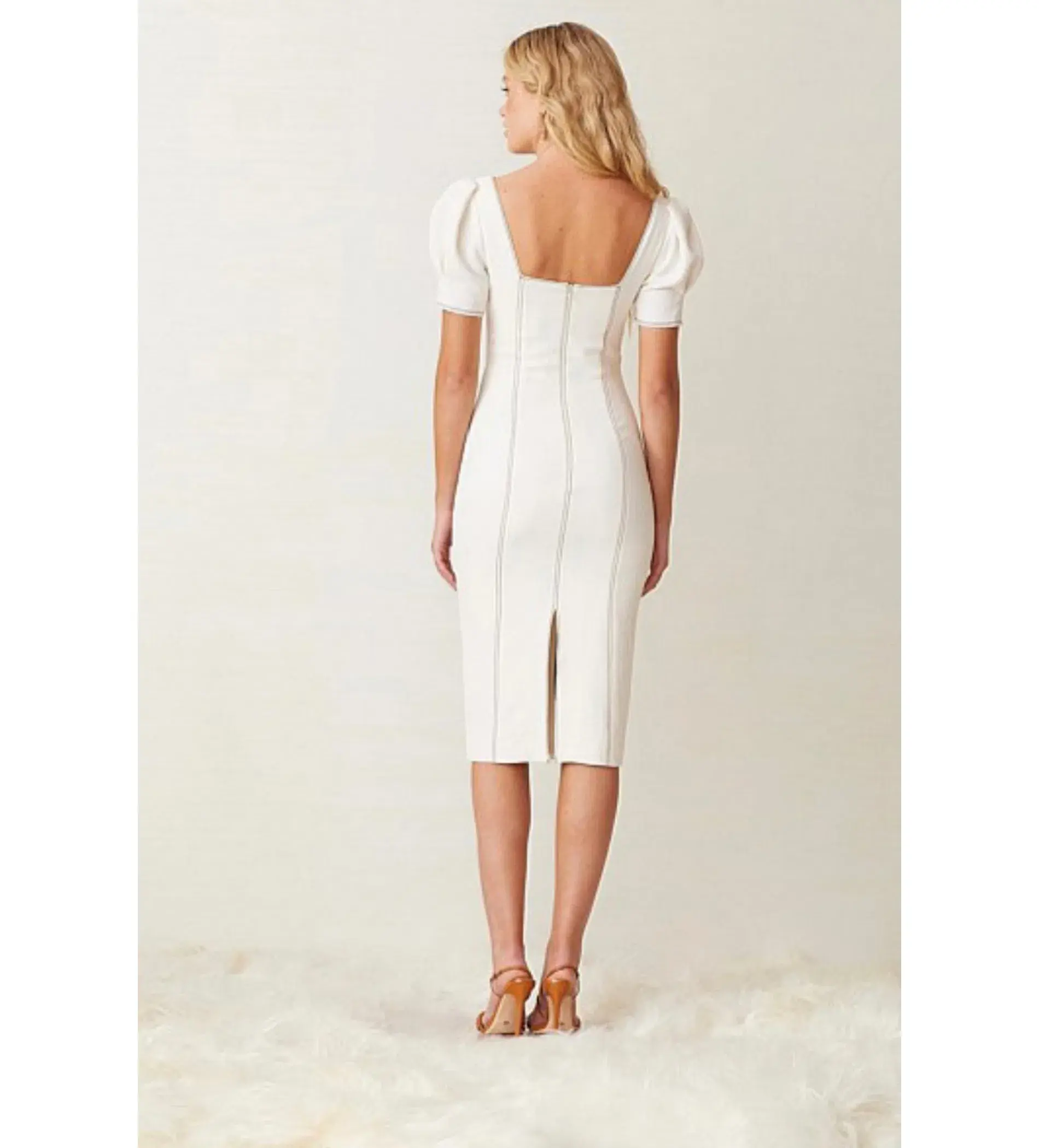 Bec & Bridge Noah White Mouth Midi Dress White Size 10 - Image 2