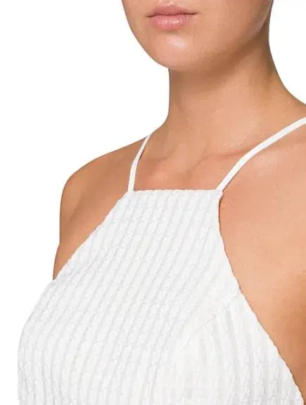 Shona Joy White Lucia Lace Up Midi Dress White Size 10 - Image 3
