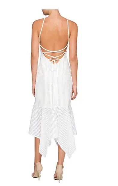 Shona Joy White Lucia Lace Up Midi Dress White Size 10 for rent on The Volte - main image