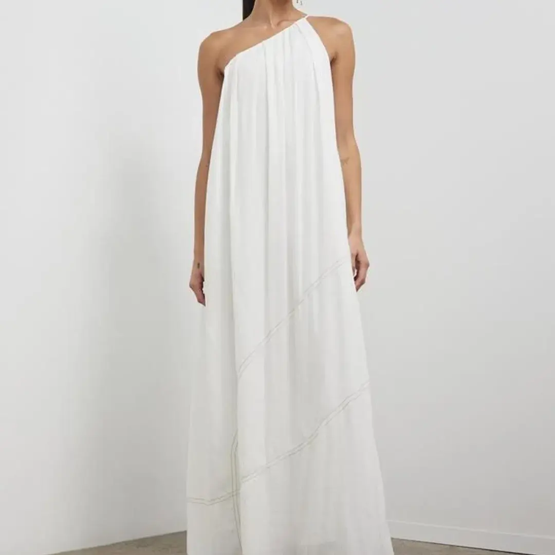 Camilla and Marc Castille One Shoulder Maxi Dress in White Size 10  for rent on The Volte - main image