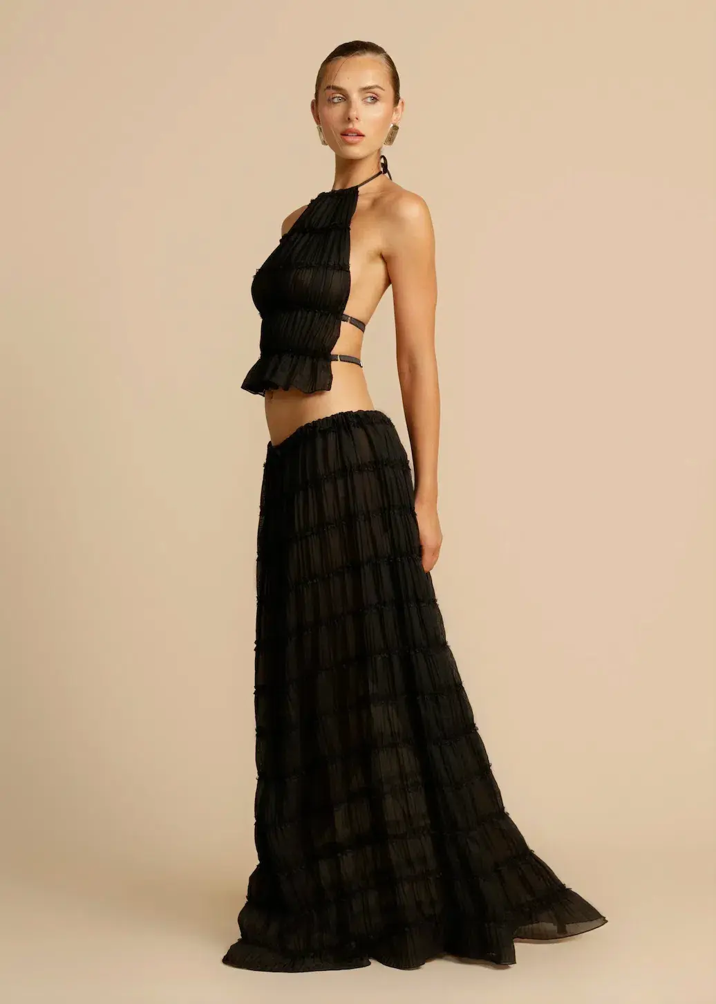 Arcina Ori Juliette Halter Top & Maxi Skirt Set Black Size S / AU 6-8 - Image 11