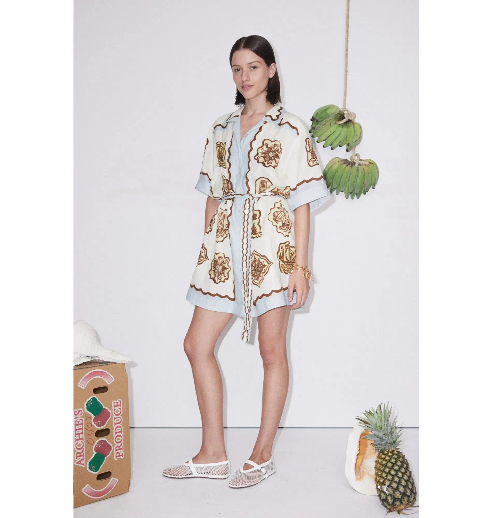 Alemais Relic Mini Dress Print Size AU 8 - Image 1
