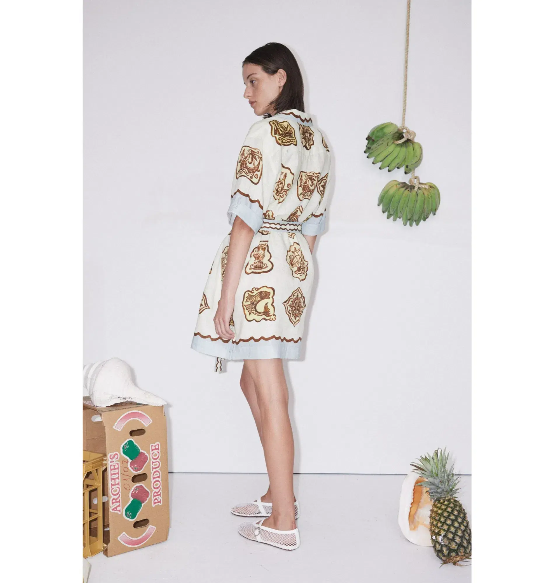 Alemais Relic Mini Dress Print Size AU 8 - Image 3