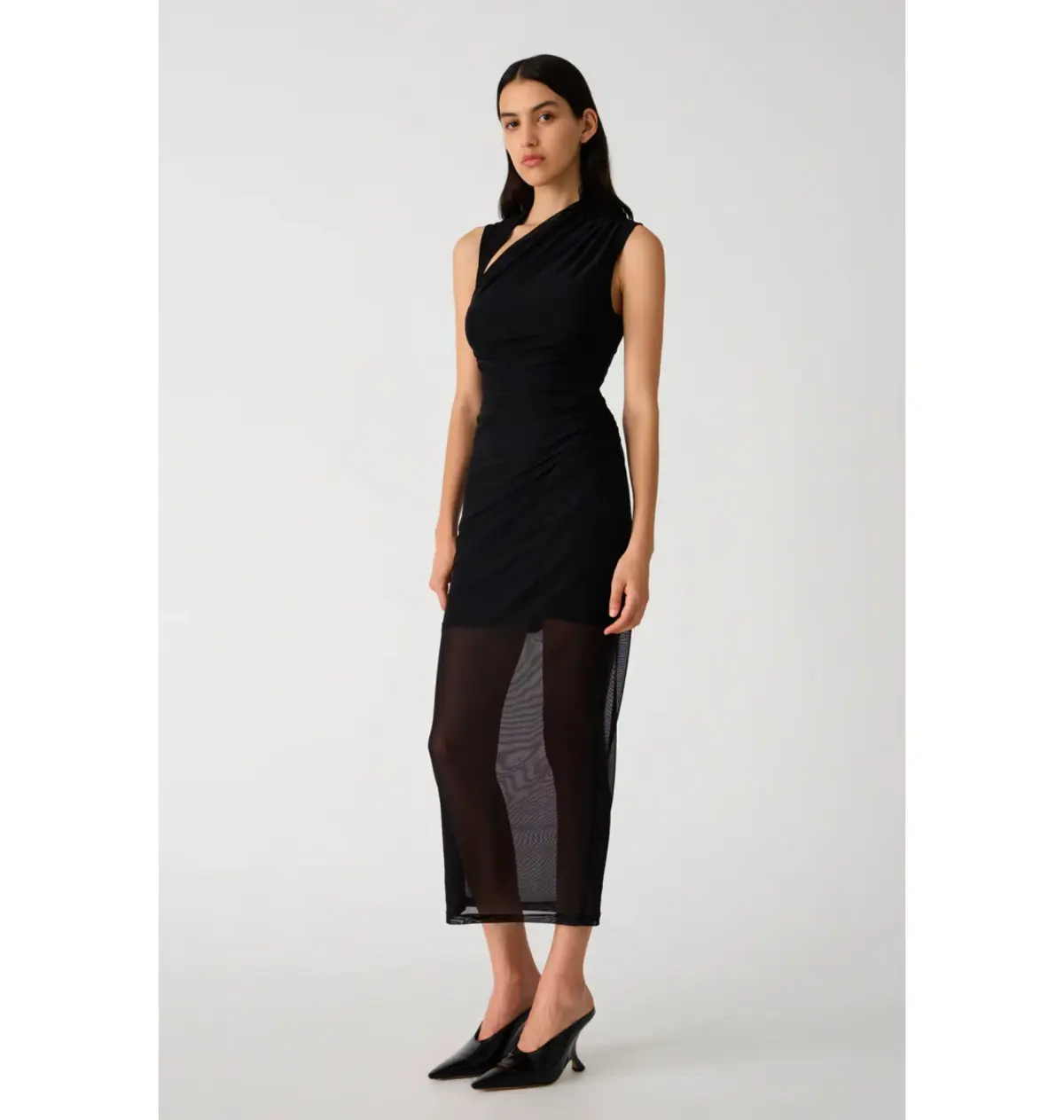 Misha Tillie Mesh Midi Dress in Black Size 6 - Image 3