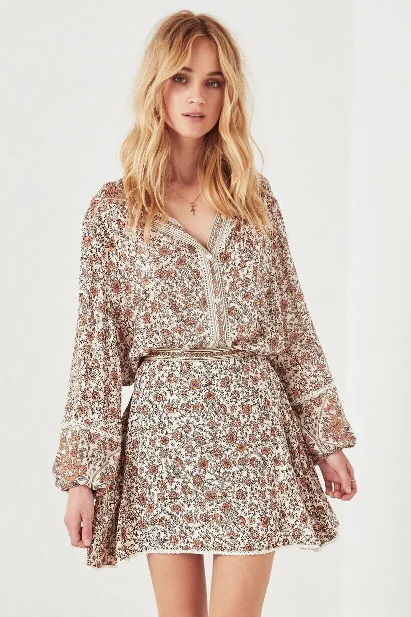 Spell and The Gypsy Jasmine Flutter Sleeve Playdress Floral Size 6 - Image 3