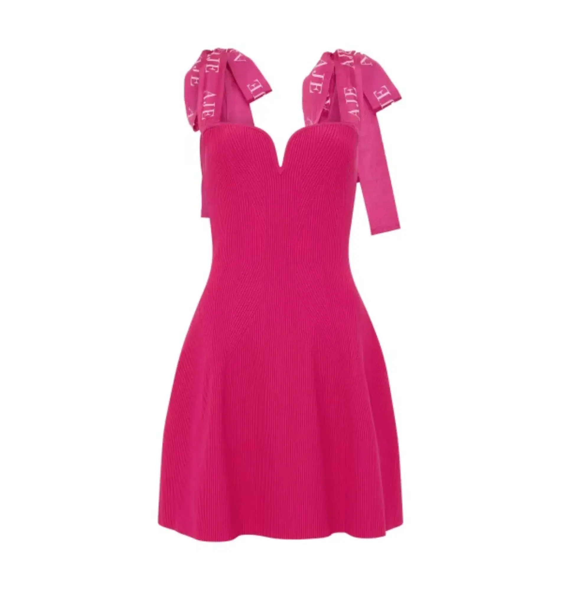 Aje Amber Knit Tie Shoulder Mini Dress Pink Size Small / AU 8 - Image 9