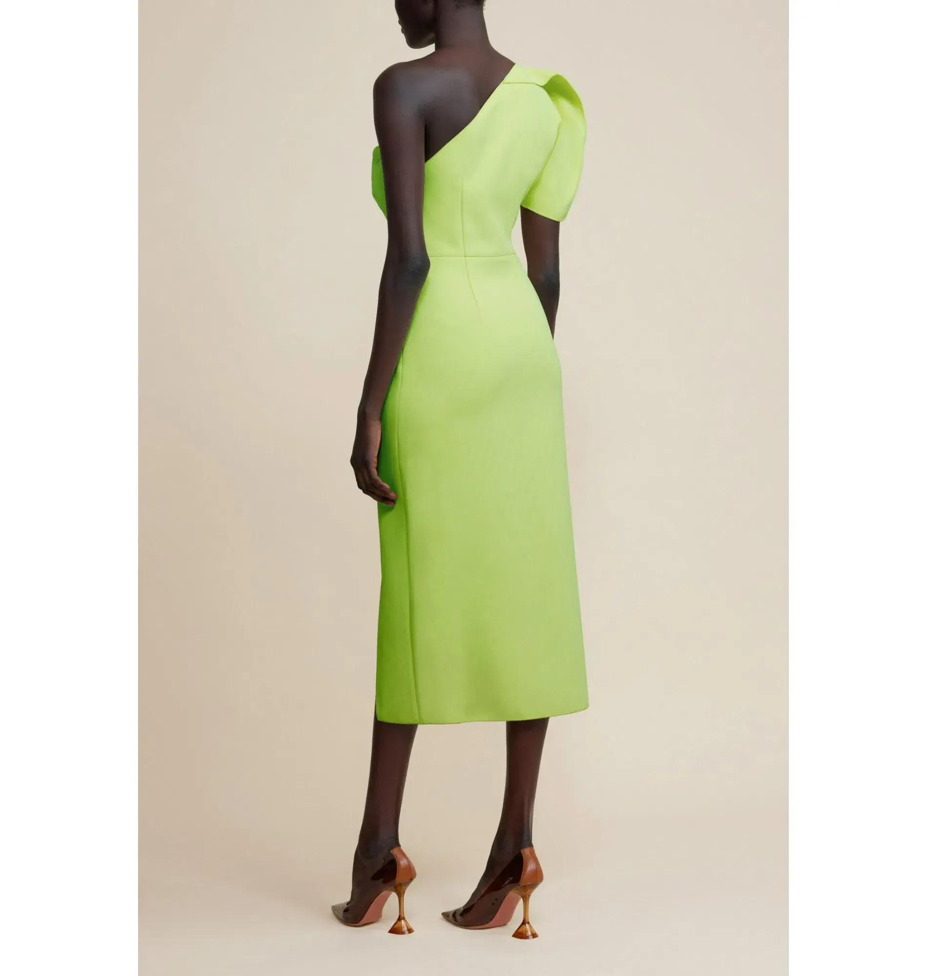 Acler Rogeron Midi Dress Citron Size AU 6 - Image 3