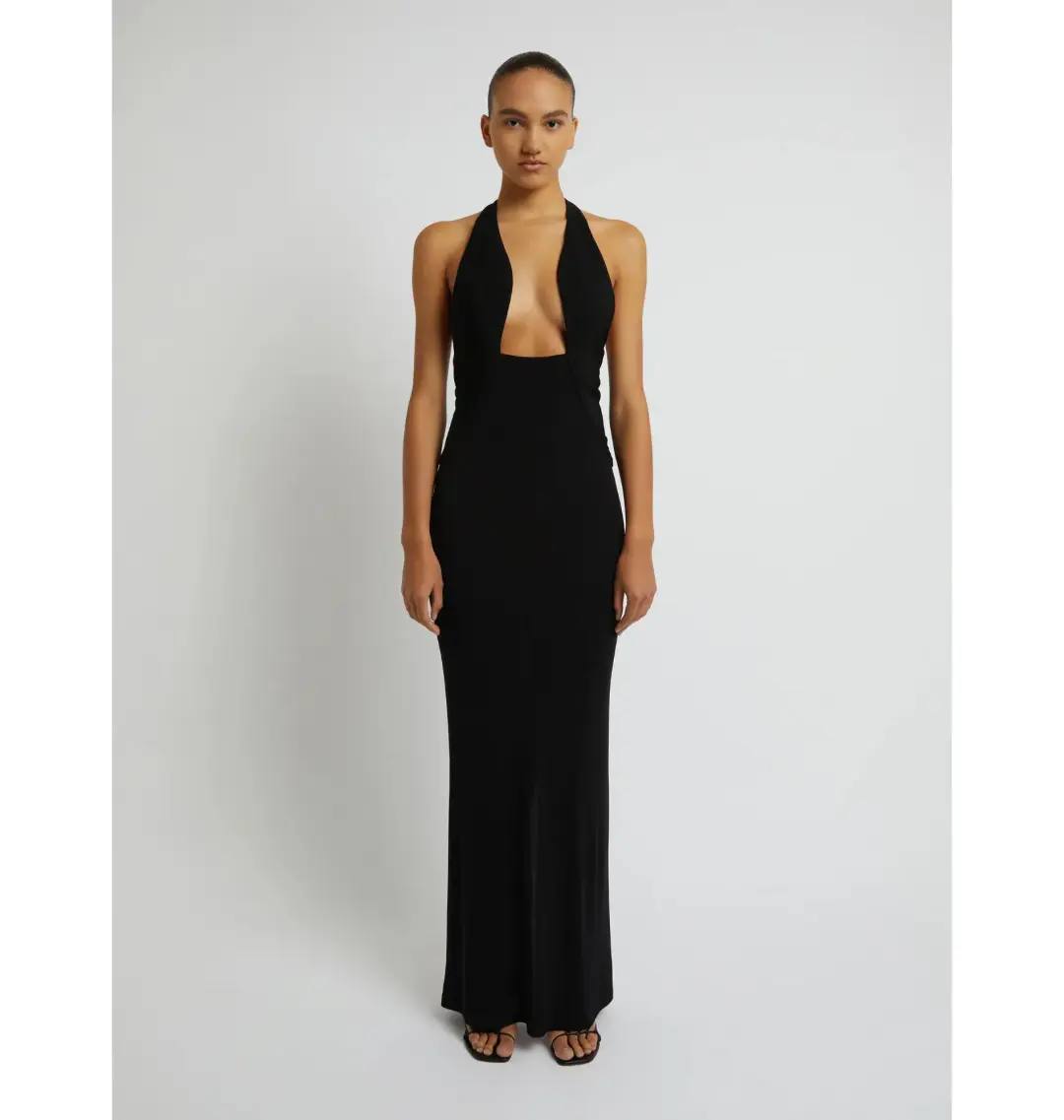 Christopher Esber Tailored Sloped Halter Dress In Black Size AU 10 for rent on The Volte - main image