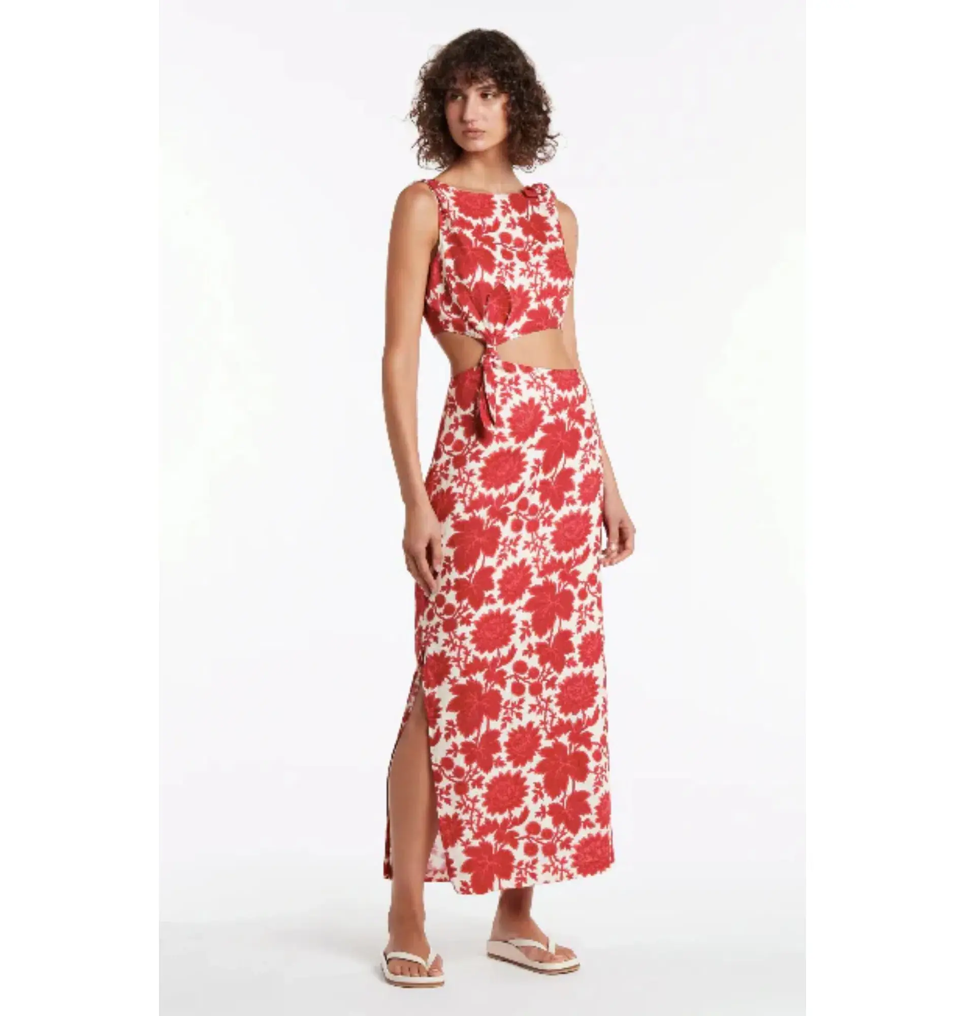 Sir the Label Cinta Knot Dress in Valentina Floral Print Size 1 / AU 8 - Image 1