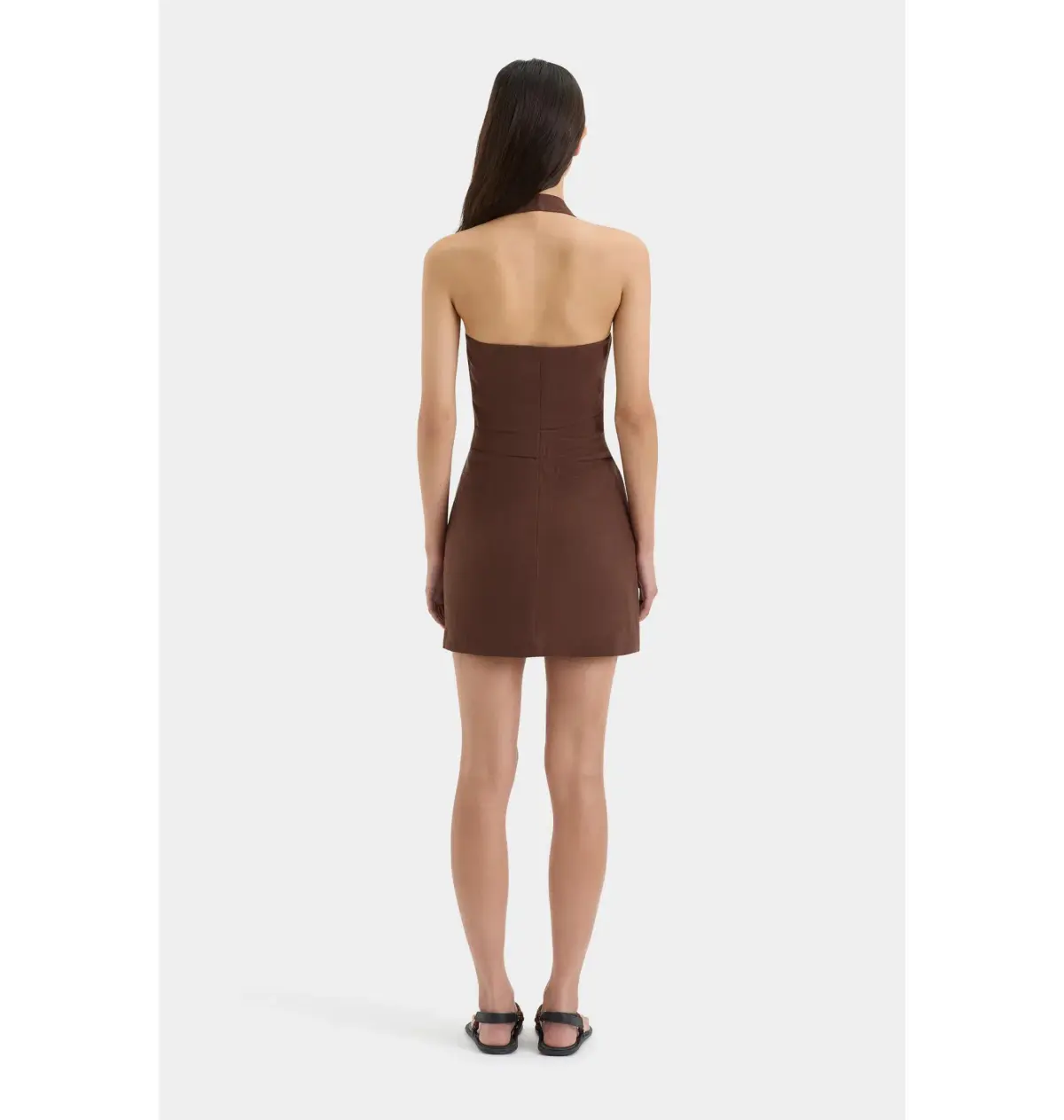 Sir The Label Noemi Halter Mini Dress in Chocolate Size 3 / AU 12 - Image 3