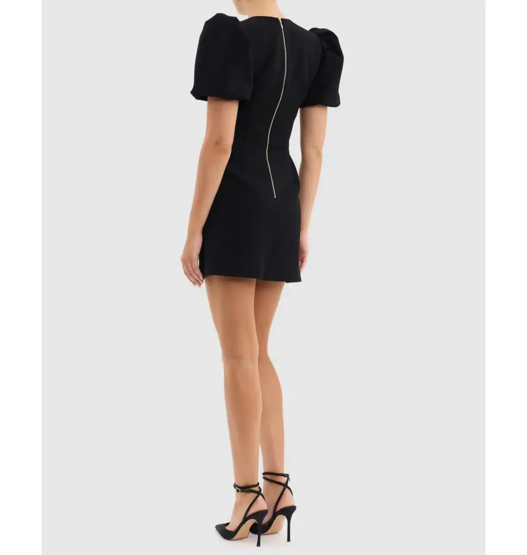 Rebecca Vallance Sirene Puff Sleeve Mini Dress Black Size AU 6 for rent on The Volte - main image