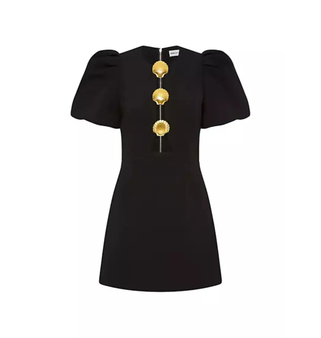 Rebecca Vallance Sirene Puff Sleeve Mini Dress Black Size AU 6 for rent on The Volte - main image