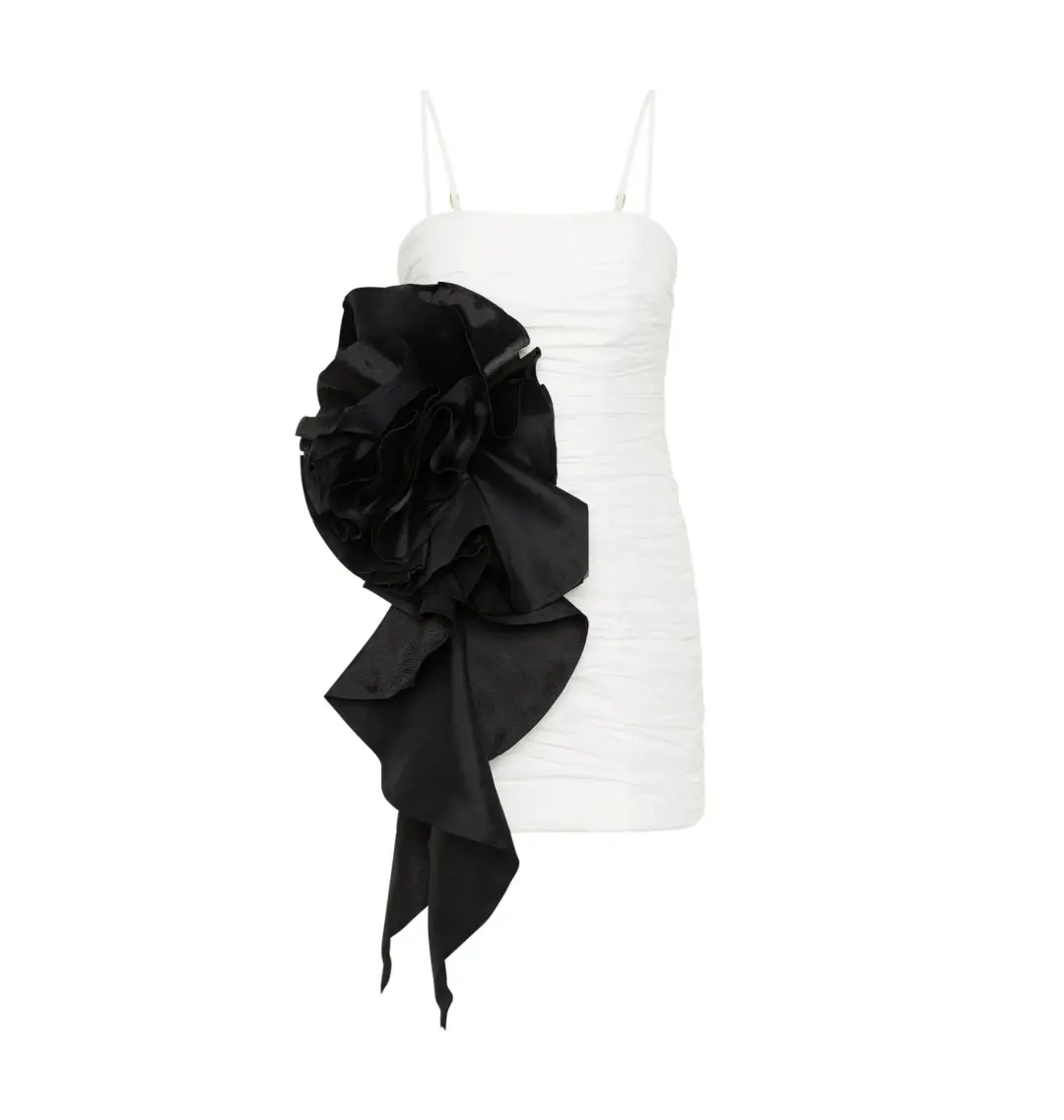 Aje Potion Spiral Mini Dress Ivory/Black Size AU 6 for rent on The Volte - main image