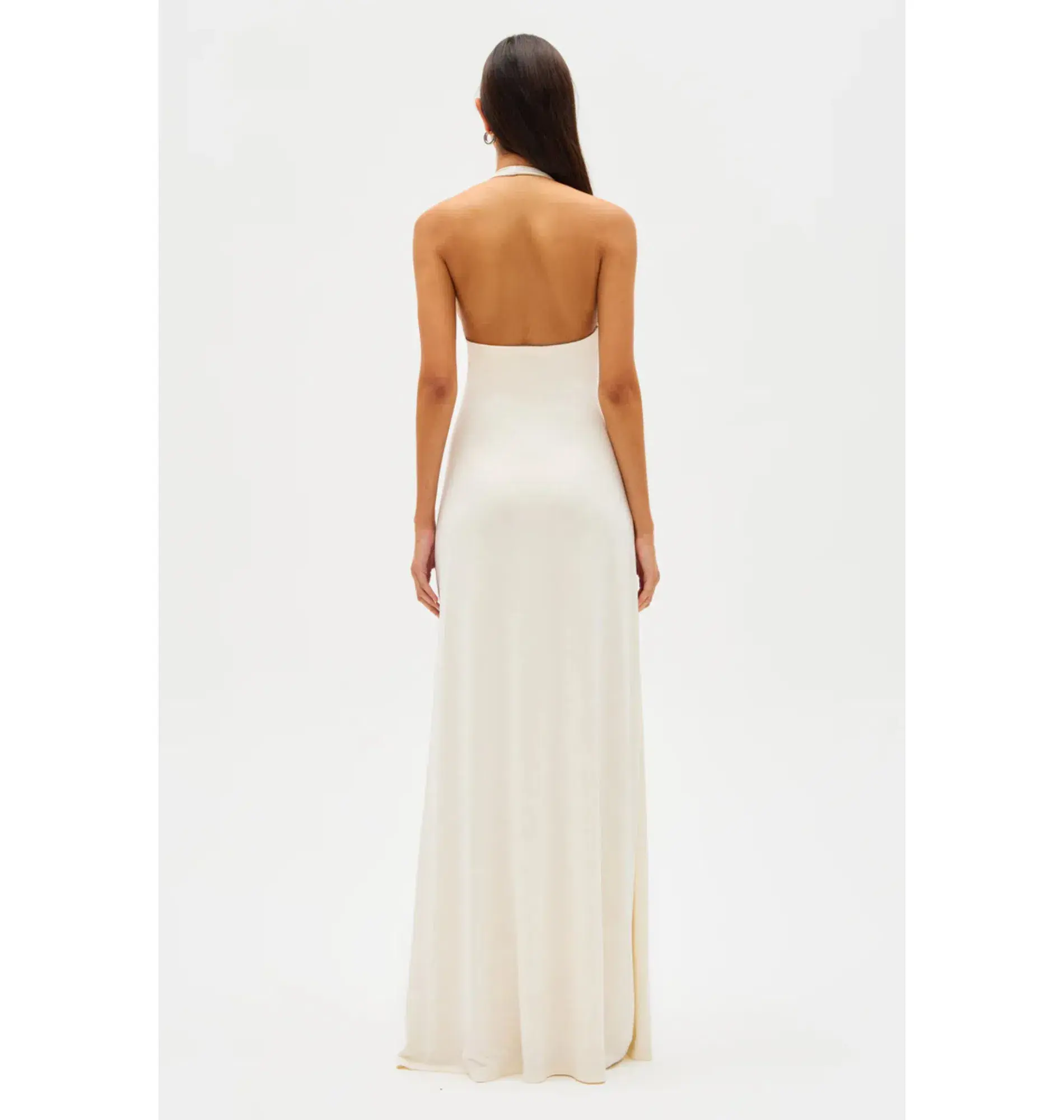 MISHA Jennifer Cupro Maxi Dress Ivory Size 8/S - Image 3