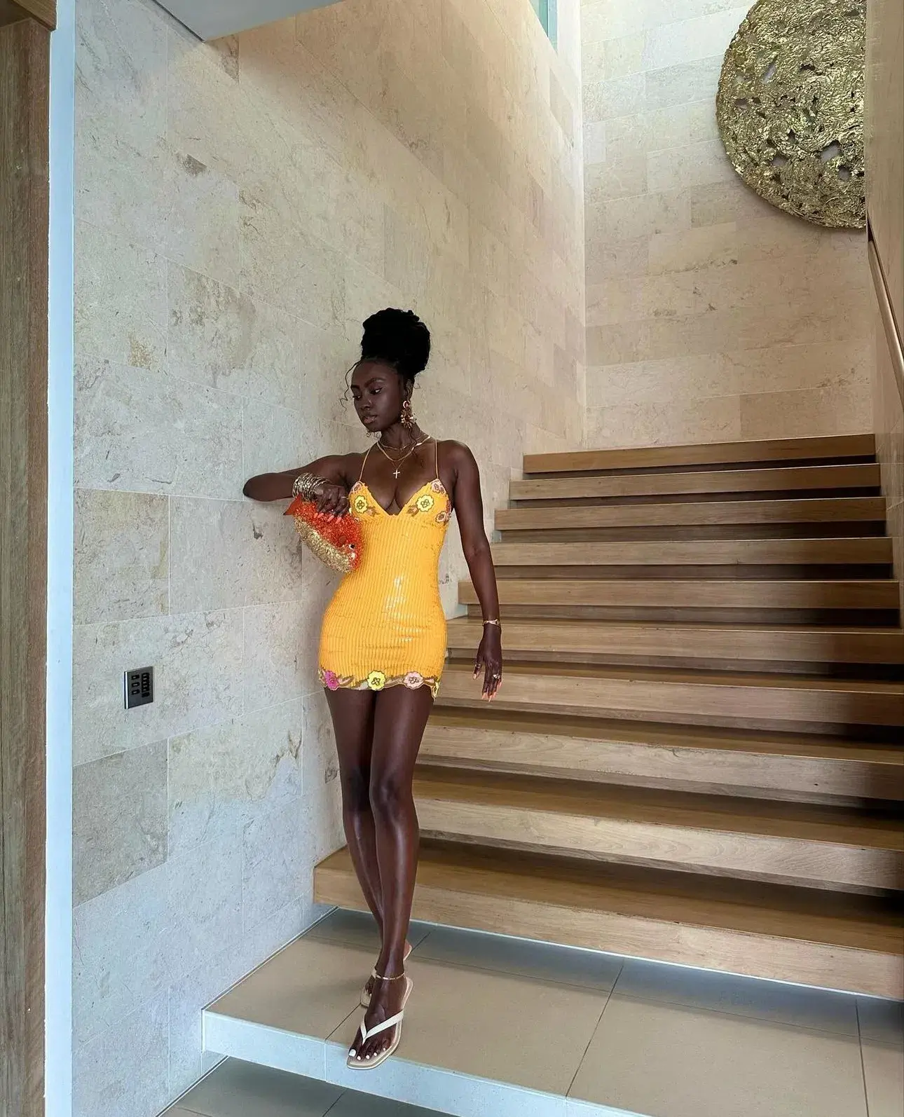 Majorelle Cal Embellished Mini Dress in Sherbert Orange Size S / AU 8 - Image 3