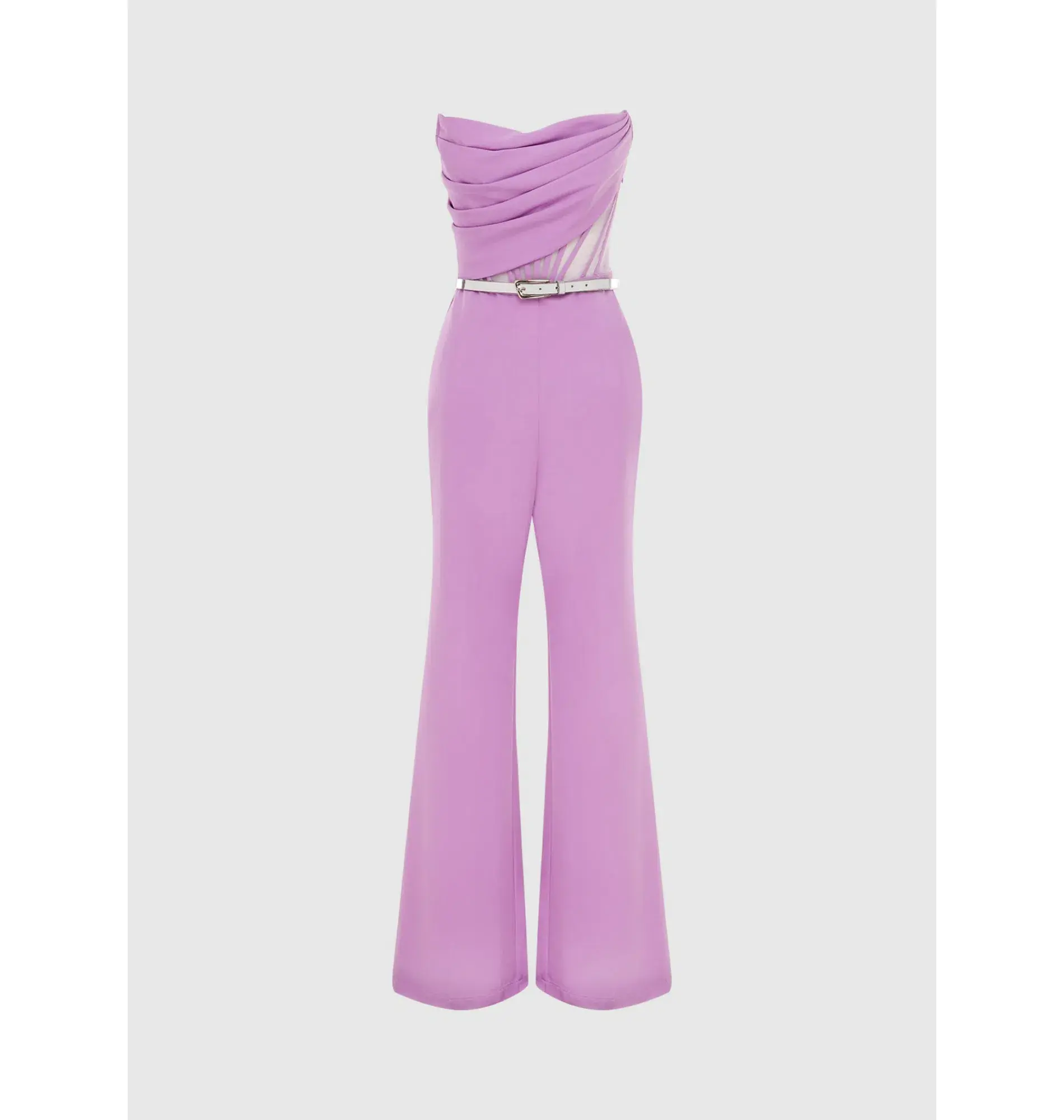Leo Lin Carmen Draped Jumpsuit Lilac Size AU 10 - Image 1