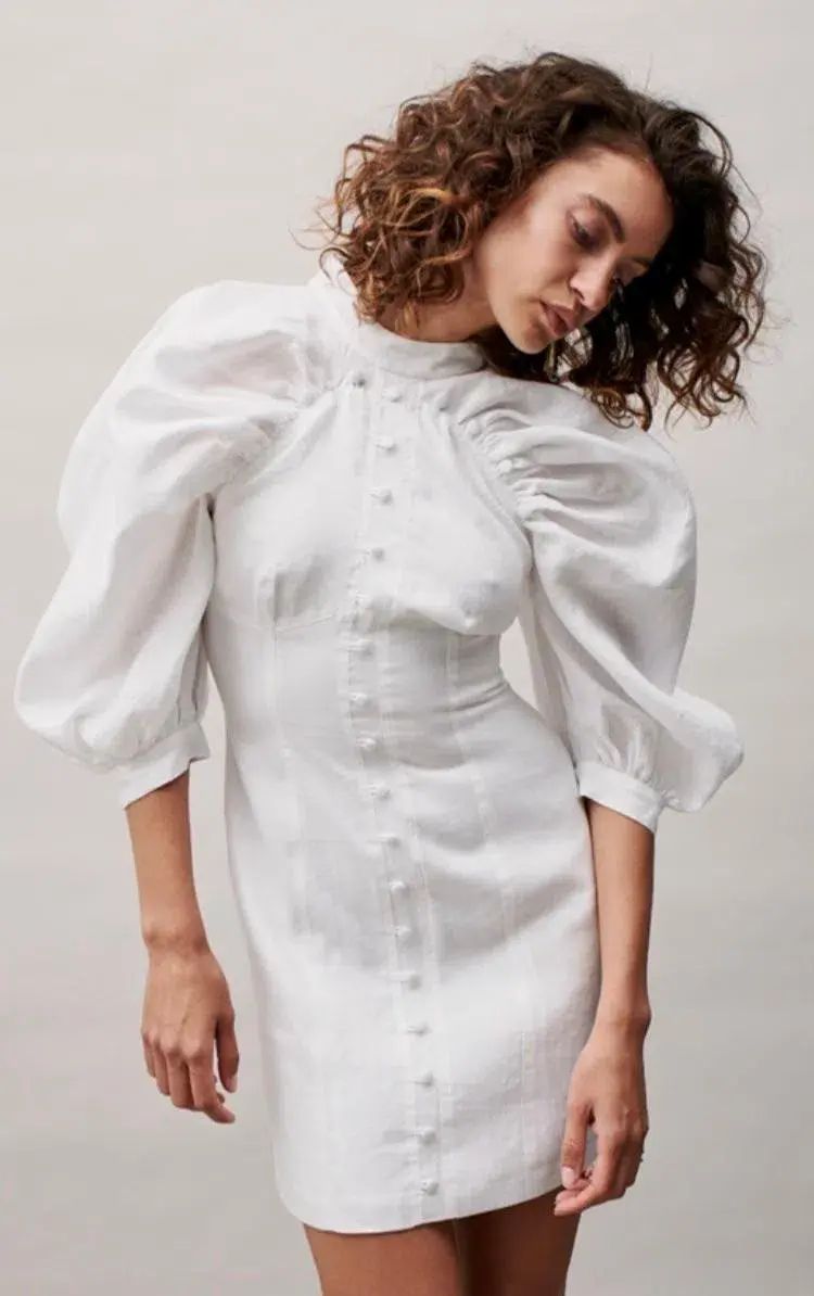 Joslin Studio Fleur Mini Dress White Size 8 - Image 3