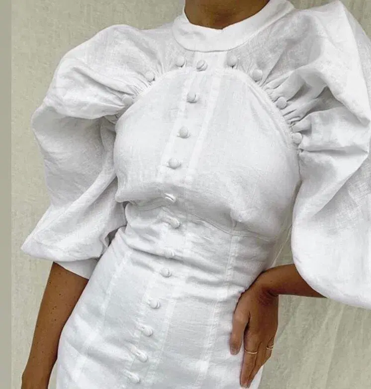 Joslin Studio Fleur Mini Dress White Size 8 - Image 4