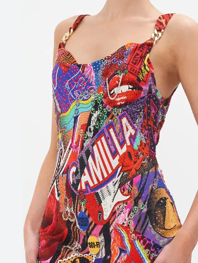 Camilla  Bias Slip With Wide Strap in Radical Birth Print Size L (AU 14) - Image 4
