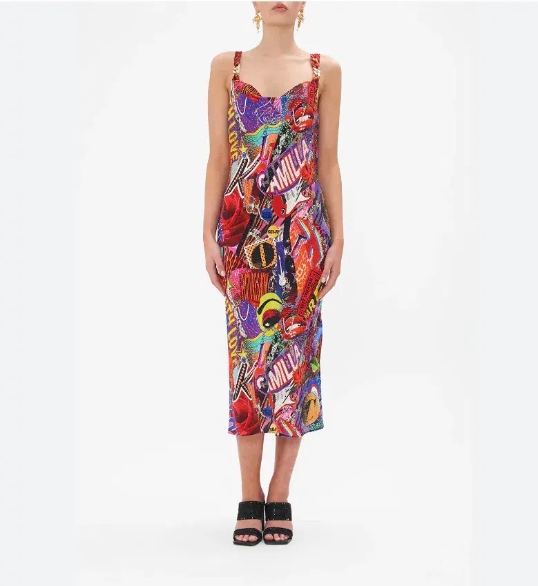 Camilla  Bias Slip With Wide Strap in Radical Birth Print Size L (AU 14) - Image 1