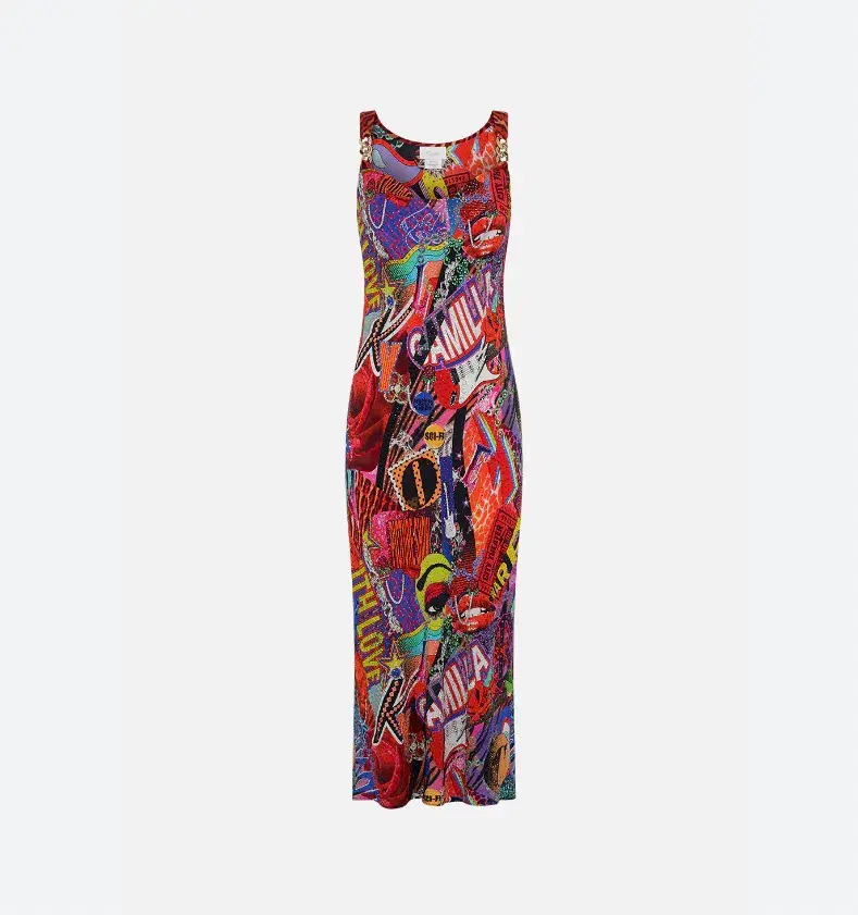 Camilla  Bias Slip With Wide Strap in Radical Birth Print Size L (AU 14) for rent on The Volte - main image