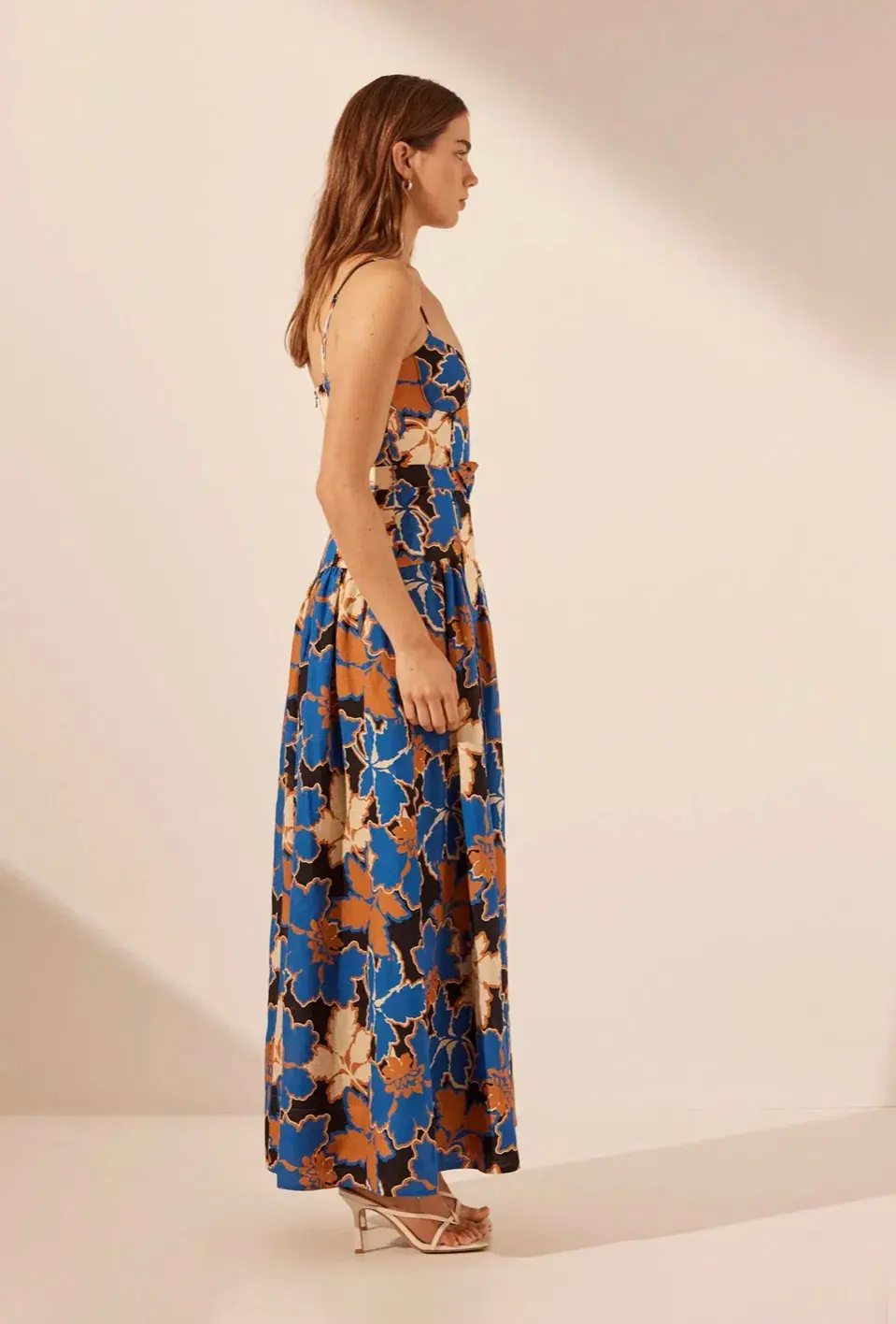 Shona Joy Karla Panelled Bustier Maxi Dress Strong Blue/Multi Size 8 - Image 5