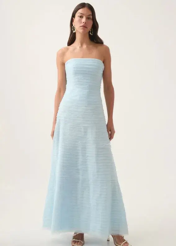 Aje Soundscape Maxi Dress in Blue Size 8 - Image 1