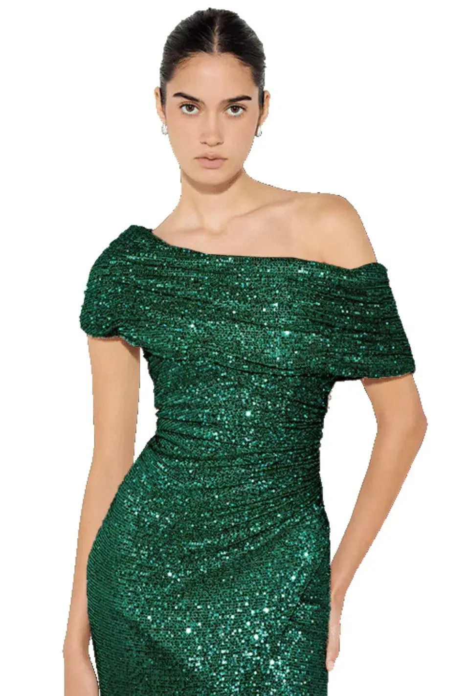 Montique Grace Sequin Gown Emerald Size 10 - Image 2