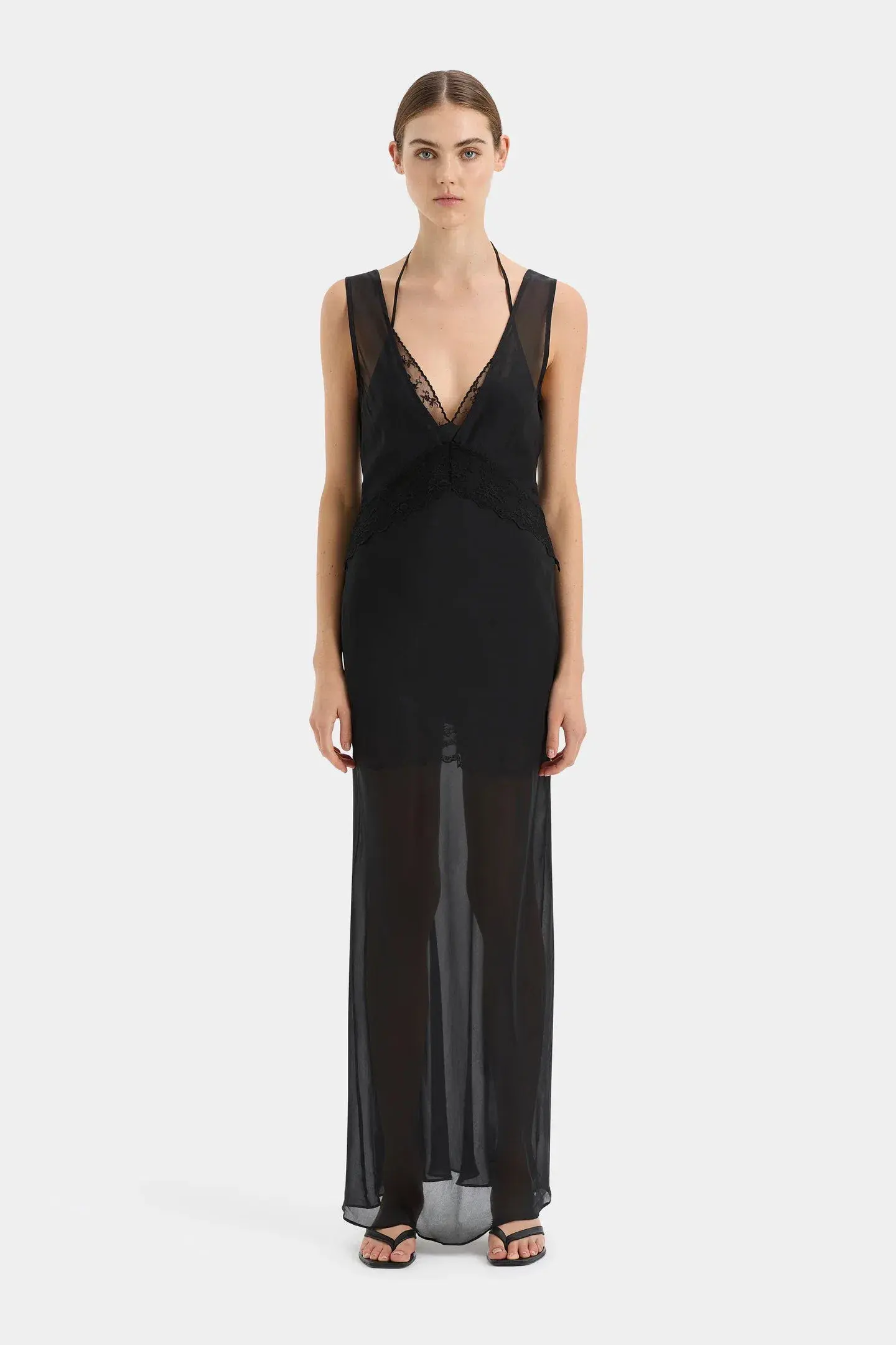 Sir the Label Avellino Lace Layered Dress Black Size 0 / AU 6 - Image 1