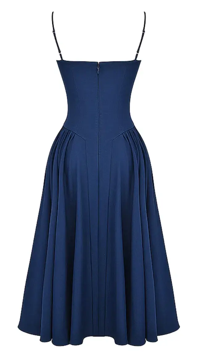 House of CB Samaria Corset Sundress in French Navy Size 6/XS - Image 4